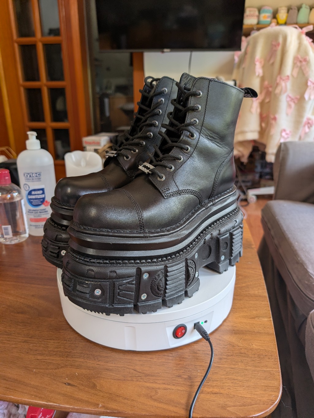 New Rock Mili083cct-C4 Women's Black Leather Combat Boot In Us 10.5 Or Eu 41